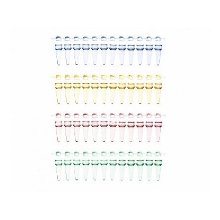 Scientific Specialties UltraFlux 12 Strip Tubes w/Unattached Caps, 0.2ml, Assorted, 80/PK 145588